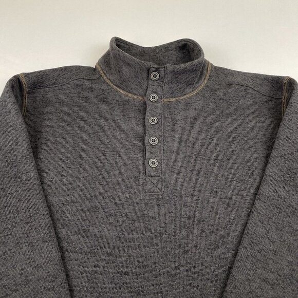 Weatherproof Vintage 1/4 Button Up Pullover Sweater Men’s L Gray Fleece Lined - Picture 11 of 11